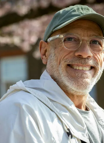 TFX client in a green cap smiling