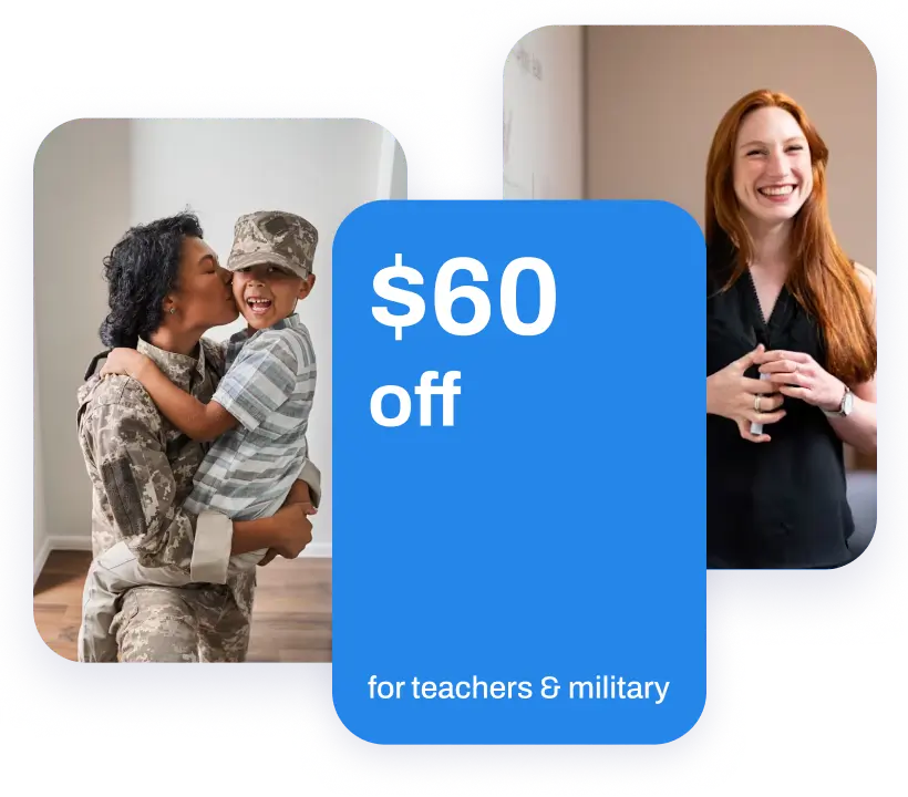 Special discounts for teachers & military personnel